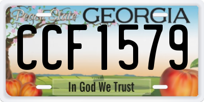 GA license plate CCF1579