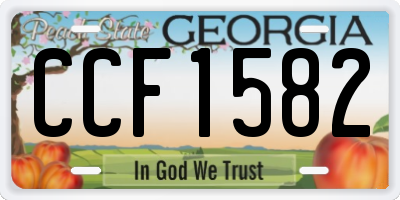 GA license plate CCF1582