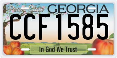 GA license plate CCF1585