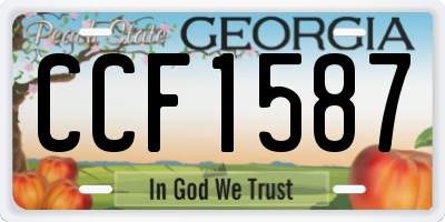 GA license plate CCF1587