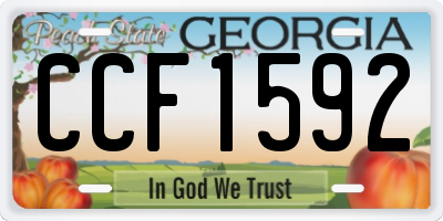 GA license plate CCF1592