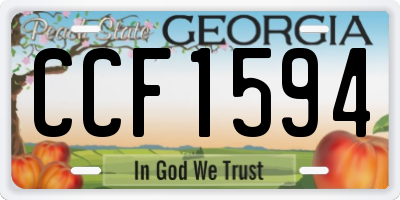 GA license plate CCF1594