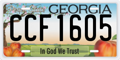 GA license plate CCF1605