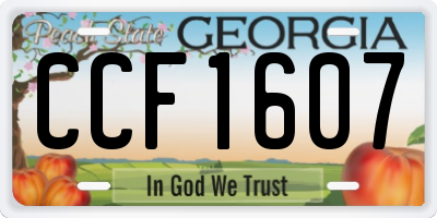 GA license plate CCF1607