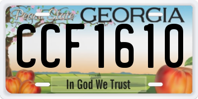 GA license plate CCF1610