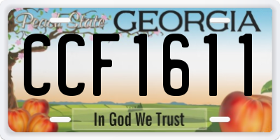 GA license plate CCF1611