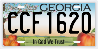 GA license plate CCF1620