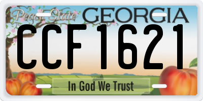 GA license plate CCF1621