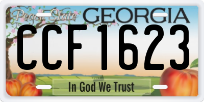 GA license plate CCF1623