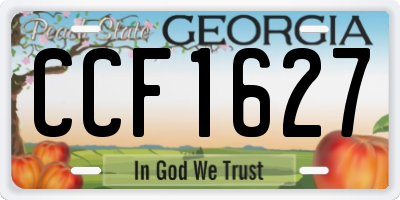 GA license plate CCF1627