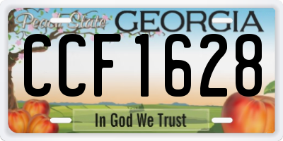GA license plate CCF1628
