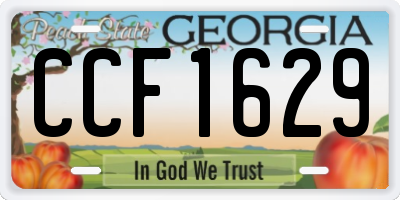 GA license plate CCF1629