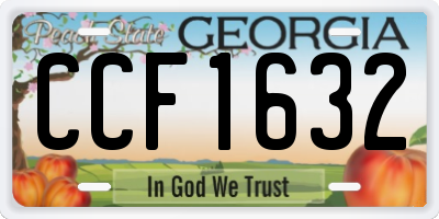 GA license plate CCF1632