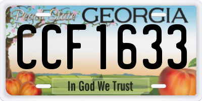 GA license plate CCF1633