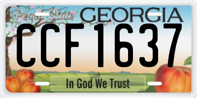 GA license plate CCF1637