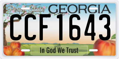 GA license plate CCF1643