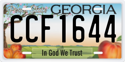 GA license plate CCF1644