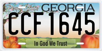 GA license plate CCF1645