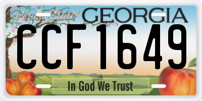 GA license plate CCF1649