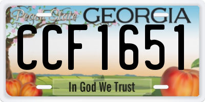 GA license plate CCF1651