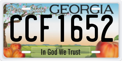 GA license plate CCF1652