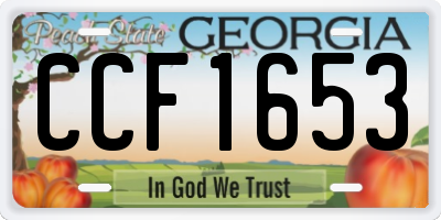 GA license plate CCF1653