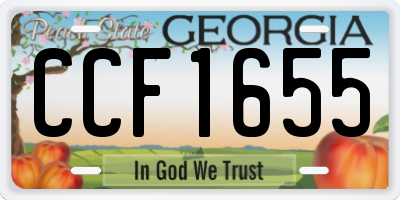 GA license plate CCF1655
