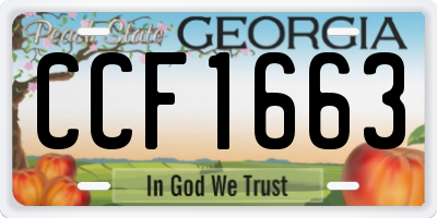 GA license plate CCF1663