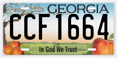GA license plate CCF1664