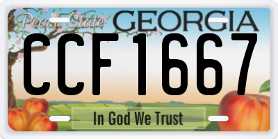 GA license plate CCF1667