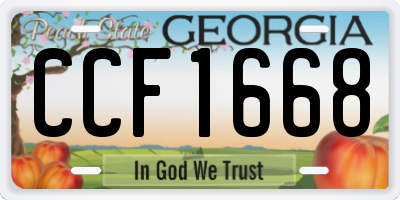GA license plate CCF1668
