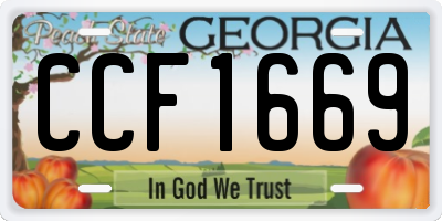 GA license plate CCF1669