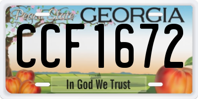 GA license plate CCF1672