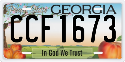 GA license plate CCF1673