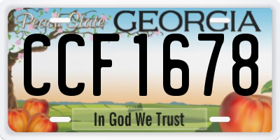 GA license plate CCF1678