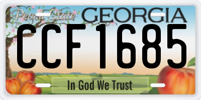 GA license plate CCF1685