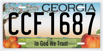 GA license plate CCF1687