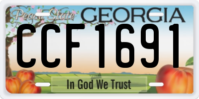 GA license plate CCF1691
