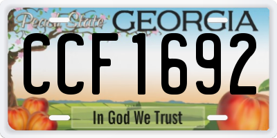 GA license plate CCF1692