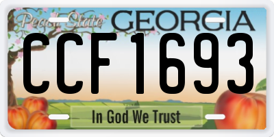 GA license plate CCF1693