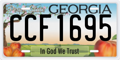 GA license plate CCF1695