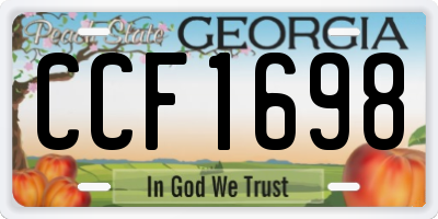 GA license plate CCF1698