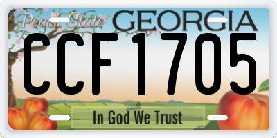 GA license plate CCF1705