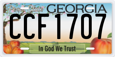 GA license plate CCF1707