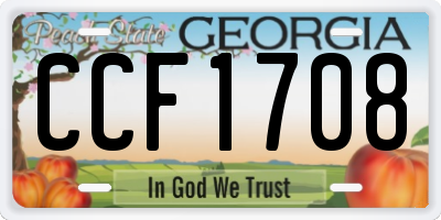 GA license plate CCF1708