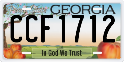 GA license plate CCF1712