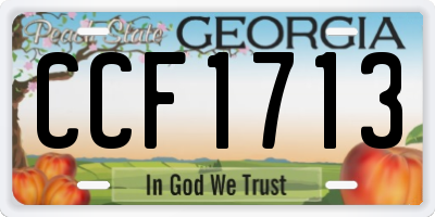 GA license plate CCF1713