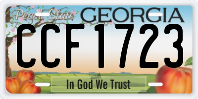 GA license plate CCF1723