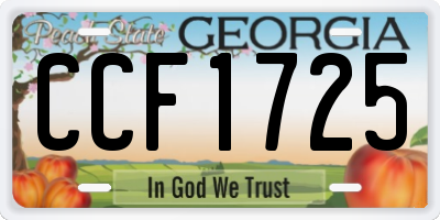 GA license plate CCF1725