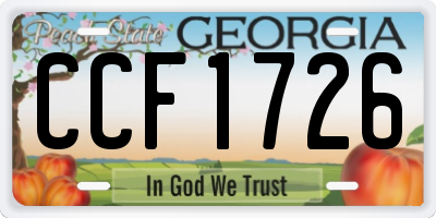GA license plate CCF1726